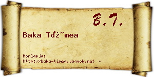 Baka Tímea névjegykártya