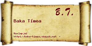 Baka Tímea névjegykártya